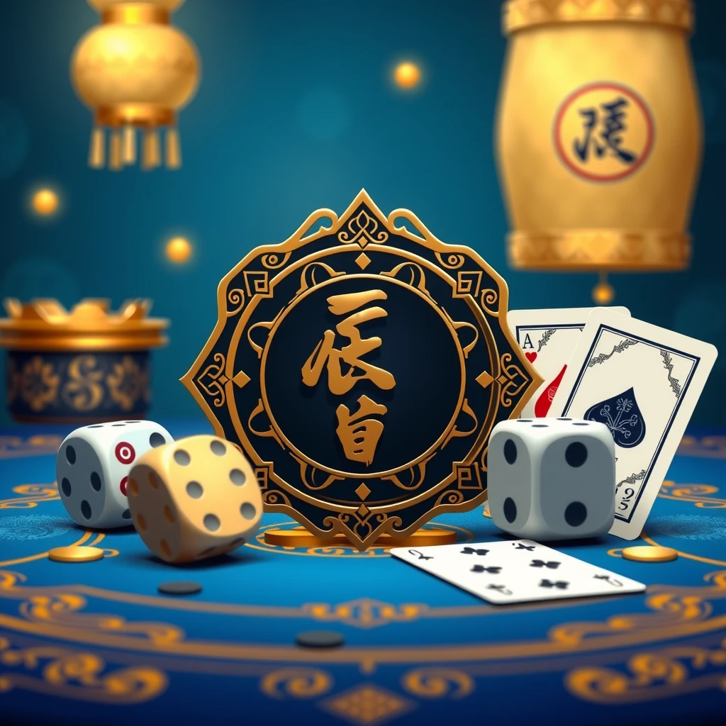 Mesa de Bac Bo com dados e cartas